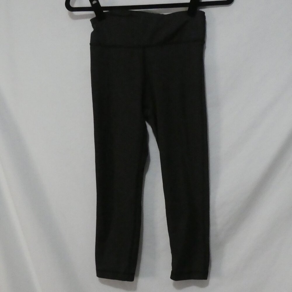 ATHLETIC WORKS - Dri More | small | Black and Grey Striped High Waist Leggings
